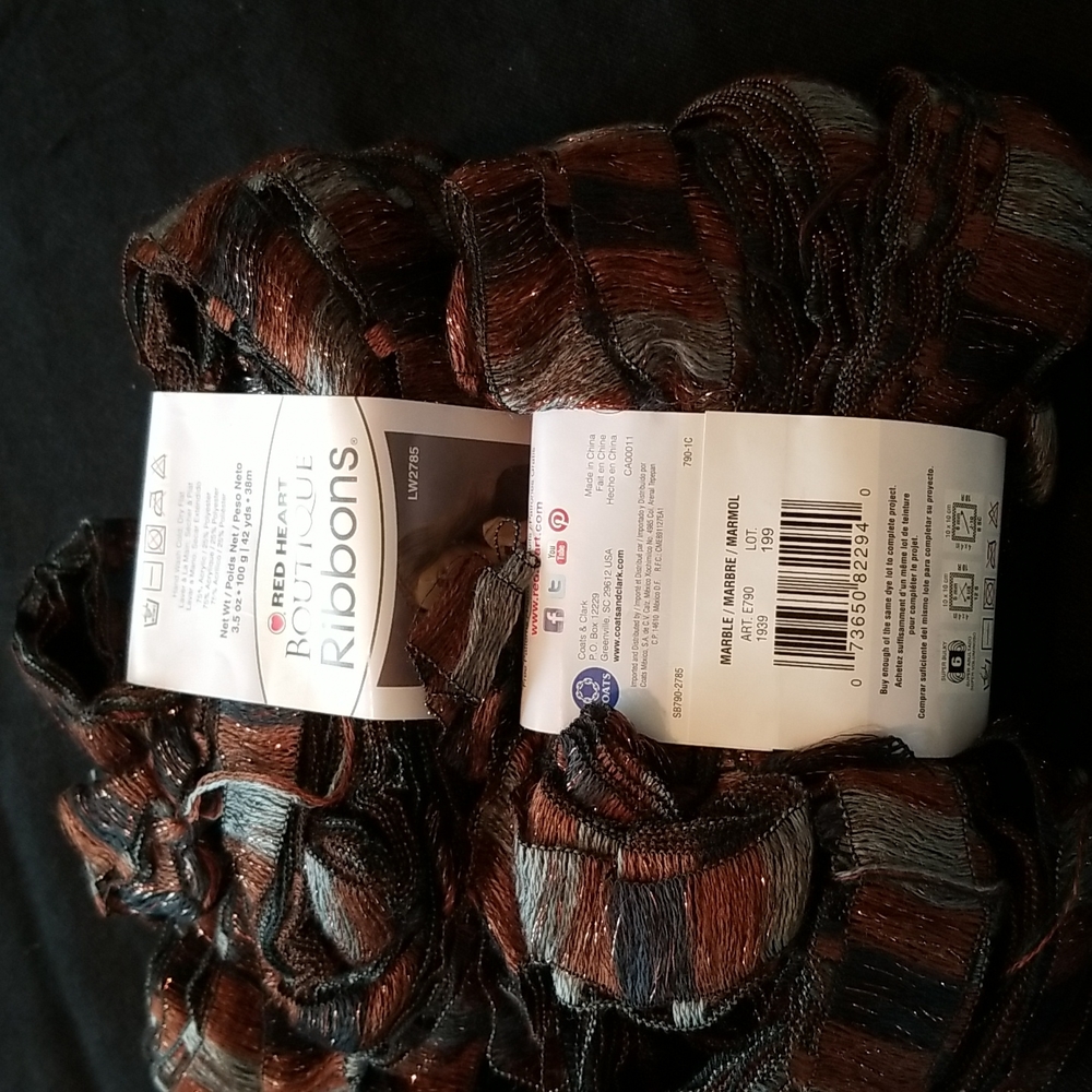 Red Heart Boutique Ribbon Yarn (Fire, Fireworks, Marble, Rosebud, Sangria 2 ea.) - Picture 9 of 11